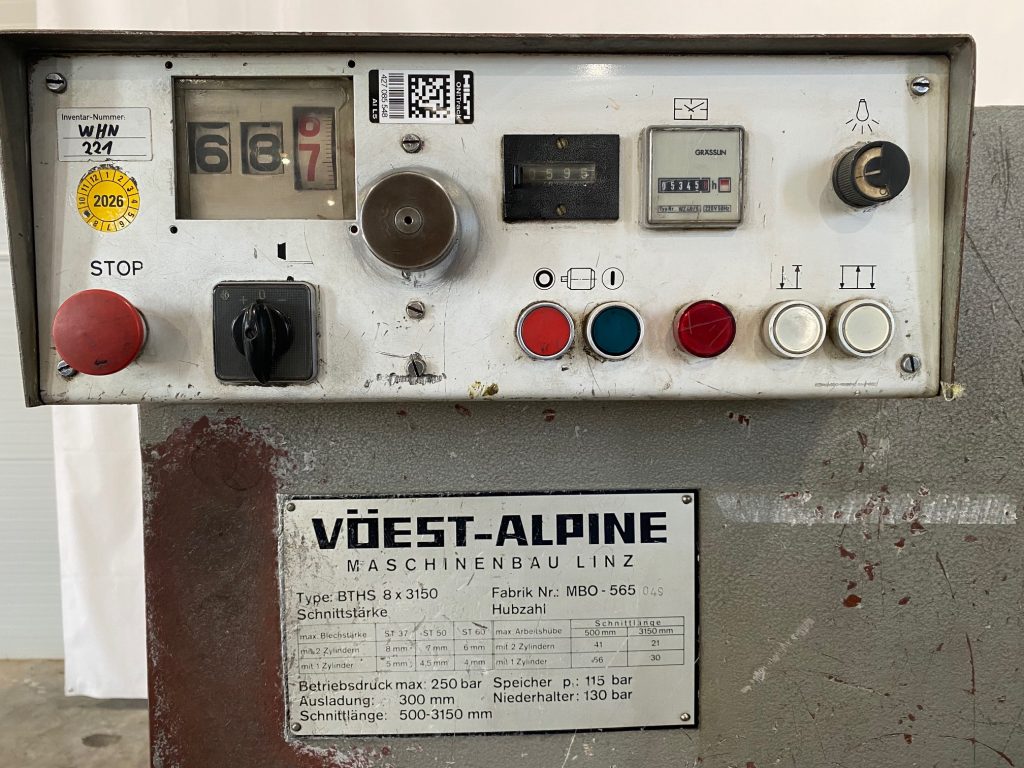Gebrauchtmaschine Vöest Alpine Tafelschere BTHS-8x3150